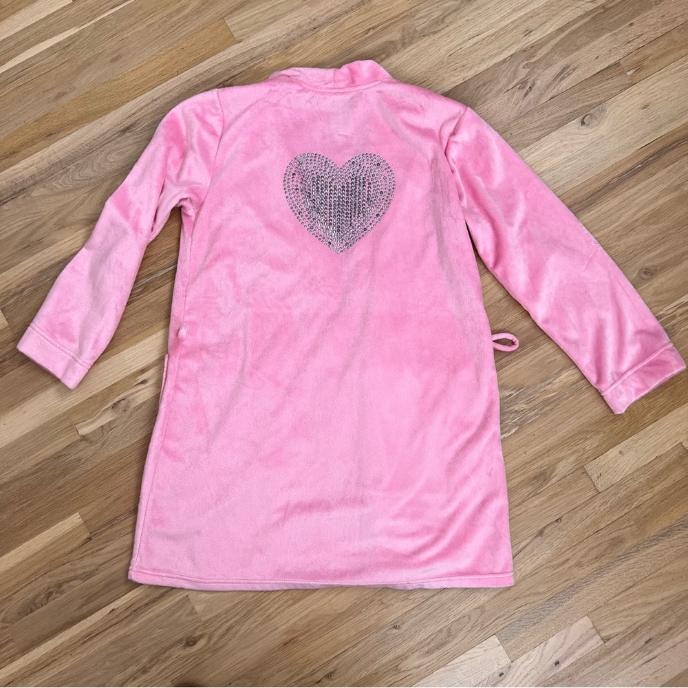 Jenni Soft Pink Robe with Rhinestone Heart Detail